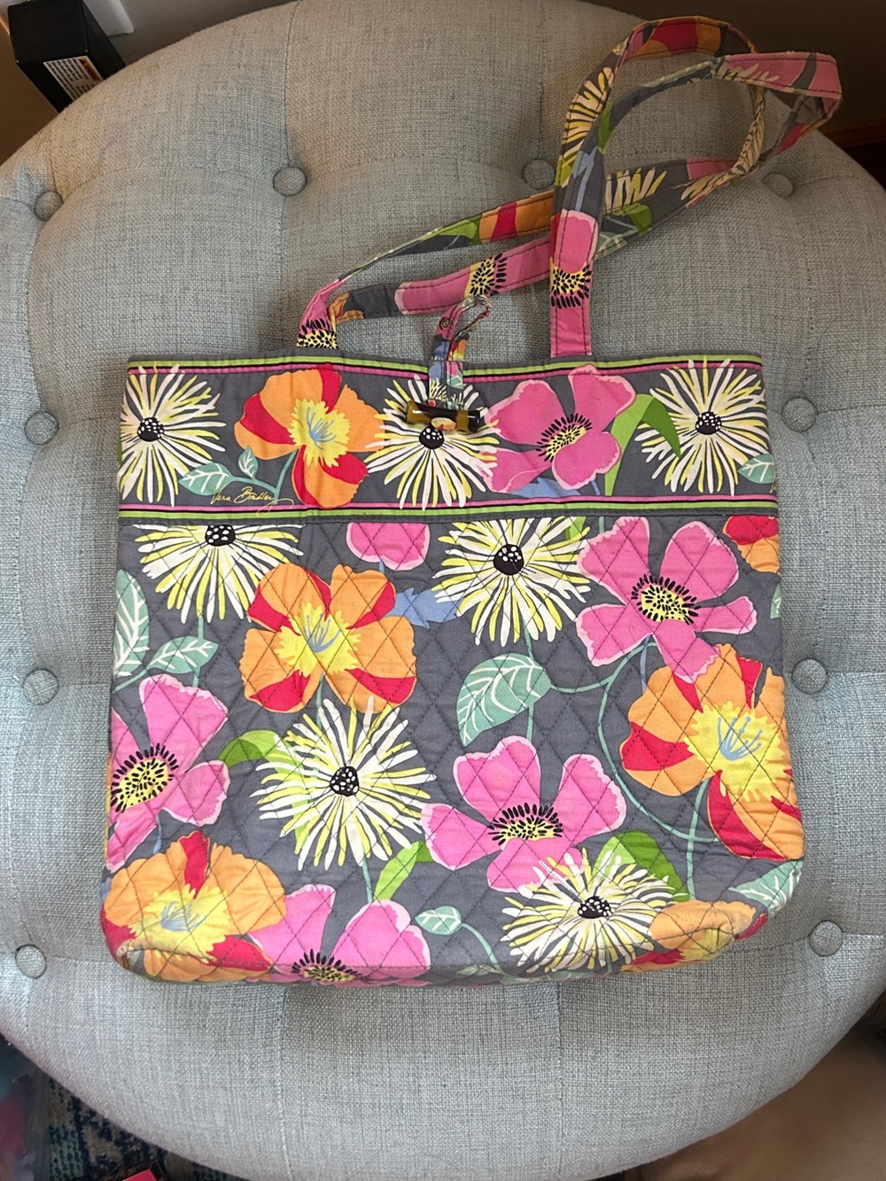 Vera Bradley Jazzy Blooms Tote Bag - Picture 2 of 6